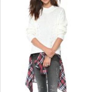 LNA white woven sweater XS